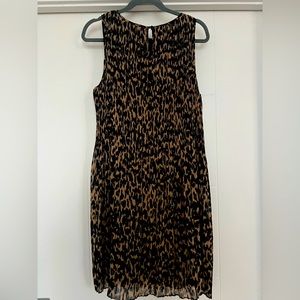 Pleated Leopard Print Dress